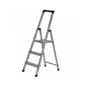 Scala Pieghevole a 3 Scalini Krause 126214 Argentato Alluminio