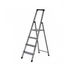 Scala Pieghevole a 4 Scalini Krause 126221 Argentato Alluminio