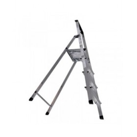 Scala Pieghevole a 4 Scalini Krause 126221 Argentato Alluminio