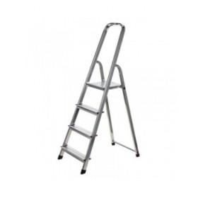 Scala Pieghevole a 4 Scalini Krause 000705 Argentato Alluminio