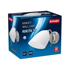 Applique da Parete Activejet NIKITA 1P Nikiel Bianco nichel Metallo Vetro 60 W 220-240 V 26 x 12 x 12,5 cm 30 x 12 x 15 cm (1 Pe