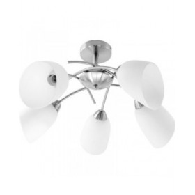 Lampadario Activejet NIKITA 5P Nikiel Bianco nichel Metallo Vetro 200 W (1 Unità)