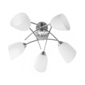 Lampadario Activejet NIKITA 5P Nikiel Bianco nichel Metallo Vetro 200 W (1 Unità)