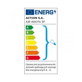 Lampadario Activejet NIKITA 5P Nikiel Bianco nichel Metallo Vetro 200 W (1 Unità)