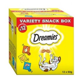 Spuntino per Cat Dreamies Variety 12 x 60 g Pollo Salmone Formaggio