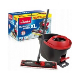 Mop with Bucket Vileda Ultramat Turbo XL Nero Rosso Microfibra