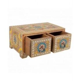 Scatola-Portagioie Alexandra House Living Multicolore Naturale Legno di mango Legno MDF 14 x 10 x 23 cm 2 cassetti