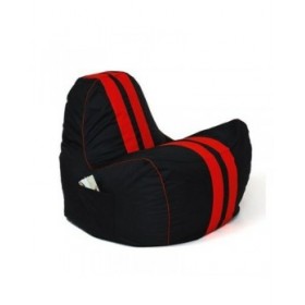 Puff GO GIFT Nero Rosso Oxford tejido antidesgarros Pelle ecologica 140 x 100 x 100 cm 140 x 100 cm