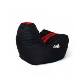 Puff GO GIFT Nero Rosso Oxford tejido antidesgarros Pelle ecologica 140 x 100 x 100 cm 140 x 100 cm