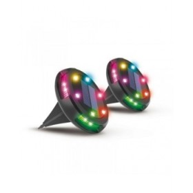 Lampada ad energia solare Activejet AJE-LARIX DP Nero RGB 11 x 14,5 x 11 cm (2 Unità)