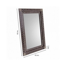 Specchio da parete Alexandra House Living Bianco Marrone 1 x 62 x 42 cm Rettangolare