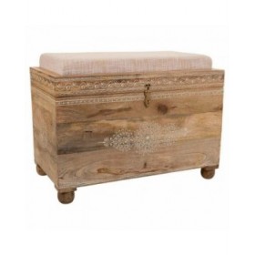 Panca Alexandra House Living Bianco Naturale Legno di mango Legno MDF 40 x 47 x 72 cm