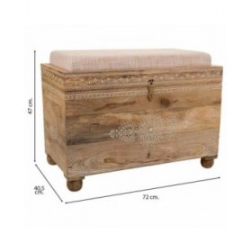 Panca Alexandra House Living Bianco Naturale Legno di mango Legno MDF 40 x 47 x 72 cm