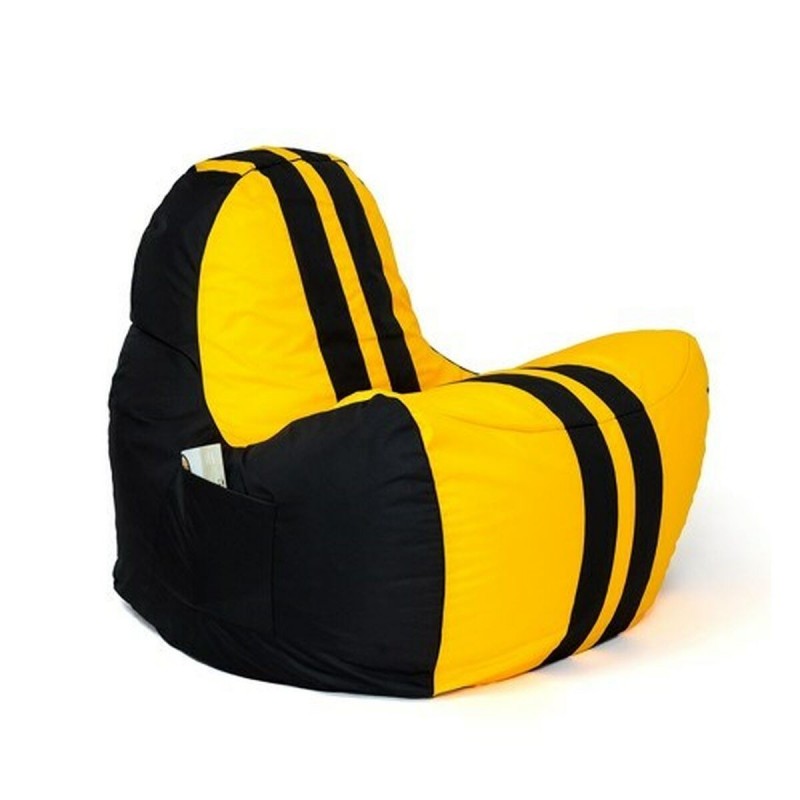 Puff GO GIFT Giallo Nero Oxford tejido antidesgarros 140 x 100 x 100 cm 140 x 100 cm