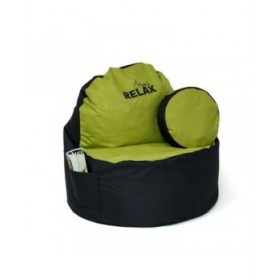 Puff GO GIFT Nero Oliva Oxford tejido antidesgarros 120 x 80 x 80 cm