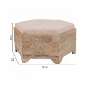 Panca Alexandra House Living Bianco Naturale Legno di mango Legno MDF 60 x 29 x 70 cm