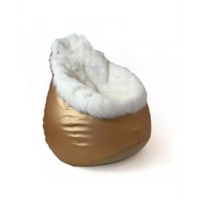 Puff GO GIFT Bianco Oro Oxford tejido antidesgarros