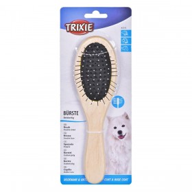 Spazzola Trixie Gatto Doppia Marrone Nero Legno