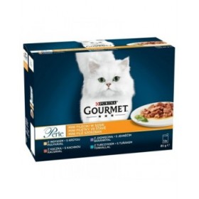 Cibo per gatti Purina Gourmet Perle Tonno Tacchino Agnello Anatra 12 x 85 g
