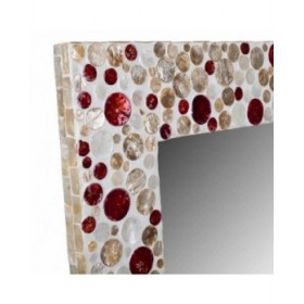 Specchio da parete Alexandra House Living Marrone Rosso Beige 52 x 2 x 52 cm Quadrato