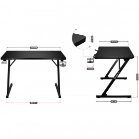 Scrivania Huzaro HZ-Hero 1.8 Black Nero Acciaio
