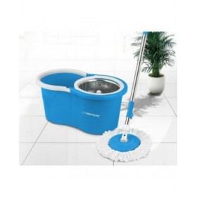 Mop with Bucket Esperanza EHS006 Azzurro Bianco Microfibra