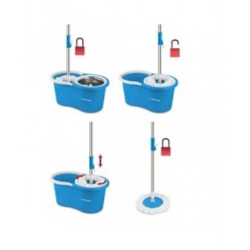 Mop with Bucket Esperanza EHS006 Azzurro Bianco Microfibra