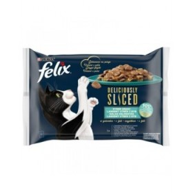 Cibo per gatti Purina Deliciously Salmone Tonno Baccalà 4 x 80 g