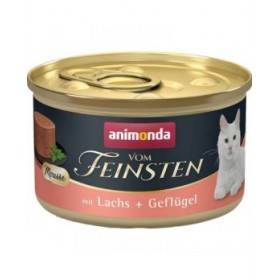 Cibo per gatti Animonda Vom Feinsten Mousse Salmon y Aves Salmone Pesce Uccelli 85 g
