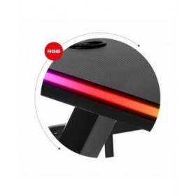 Scrivania Gaming Huzaro HZ-Hero 5.0 RGB Nero Acciaio Fibra di carbonio 116 x 69,5 x 59 cm