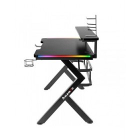 Scrivania Gaming Huzaro HZ-Hero 5.0 RGB Nero Acciaio Fibra di carbonio 116 x 69,5 x 59 cm