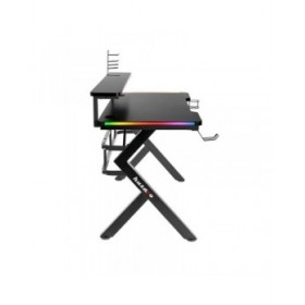 Scrivania Gaming Huzaro HZ-Hero 5.0 RGB Nero Acciaio Fibra di carbonio 116 x 69,5 x 59 cm