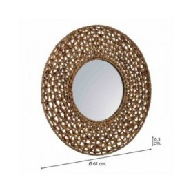 Specchio da parete Alexandra House Living Marrone 3 x 61 x 61 cm Cerchi
