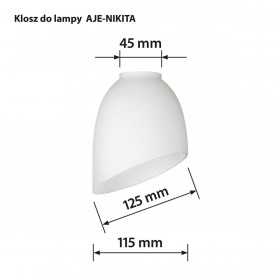 Paralume Activejet BENITA Bianco Vetro 26 x 12 x 12,5 cm