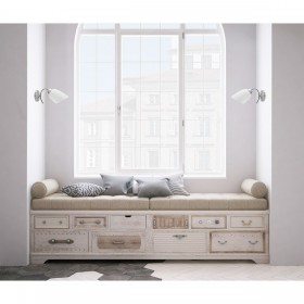 Applique da Parete Activejet NIKITA 1P Nikiel Bianco nichel Metallo Vetro 60 W 220-240 V 26 x 12 x 12,5 cm 30 x 12 x 15 cm (1 Pe