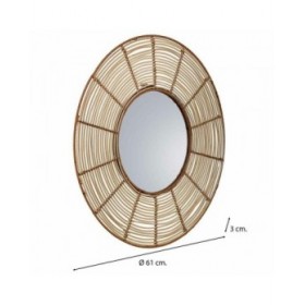 Specchio da parete Alexandra House Living Marrone 3 x 61 x 61 cm Cerchi