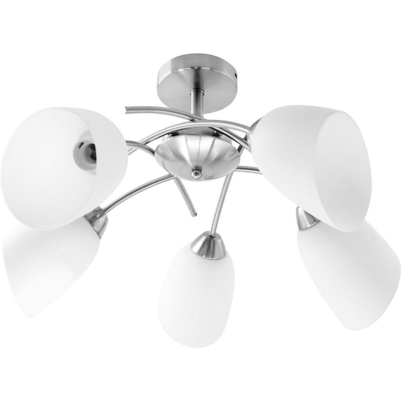 Lampadario Activejet NIKITA 5P Nikiel Bianco nichel Metallo Vetro 200 W (1 Unità)