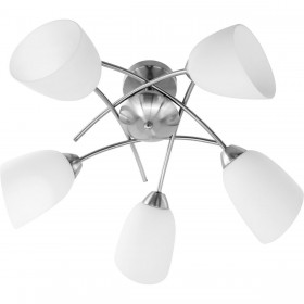 Lampadario Activejet NIKITA 5P Nikiel Bianco nichel Metallo Vetro 200 W (1 Unità)