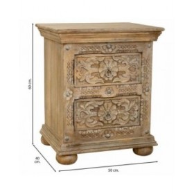 Comodino Alexandra House Living Marrone 40 x 60 x 50 cm