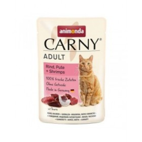 Cibo per gatti Animonda Carny Adult Beef turkey and shrimps Carne di manzo e vitello 85 g