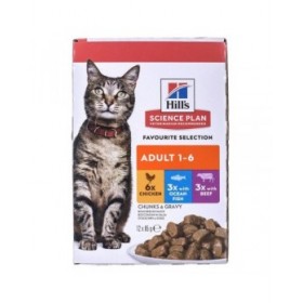 Cibo per gatti Hill's Feline Adult Multipack Classic Pollo Pesce