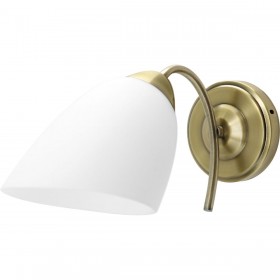 Applique da Parete Activejet NIKITA 1P Patyna Bianco Metallo Vetro 60 W 220-240 V 26 x 12 x 12,5 cm 30 x 12 x 15 cm (1 Pezzi)