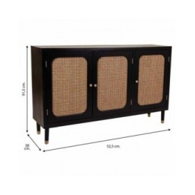 Credenza Alexandra House Living Nero Legno di pino Legno MDF 38 x 91 x 152 cm
