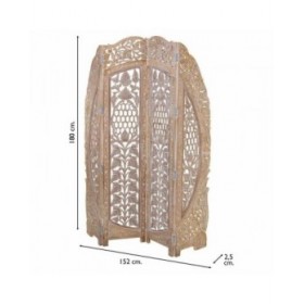 Paravento Alexandra House Living Bianco 2 x 180 x 153 cm