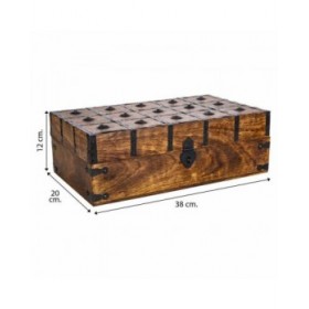 Baule Alexandra House Living Marrone Metallo Legno di mango 20 x 12 x 38 cm Stile artigianale
