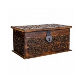 Baule Alexandra House Living Marrone Legno di mango 15 x 15 x 26 cm Stile artigianale