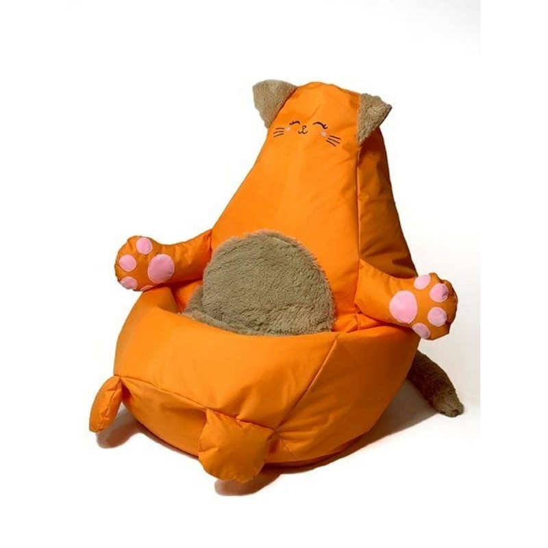 Puff GO GIFT Arancio Oxford Gatto 105 x 80 cm