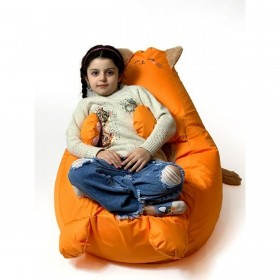 Puff GO GIFT Arancio Oxford Gatto 105 x 80 cm