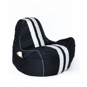 Puff GO GIFT Bianco Nero Oxford tejido antidesgarros 140 x 100 x 100 cm 140 x 100 cm