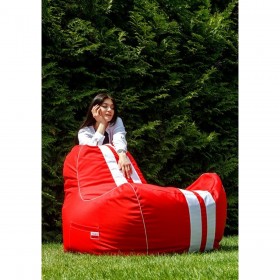 Puff GO GIFT Bianco Rosso Oxford tejido antidesgarros 140 x 100 x 100 cm 140 x 100 cm